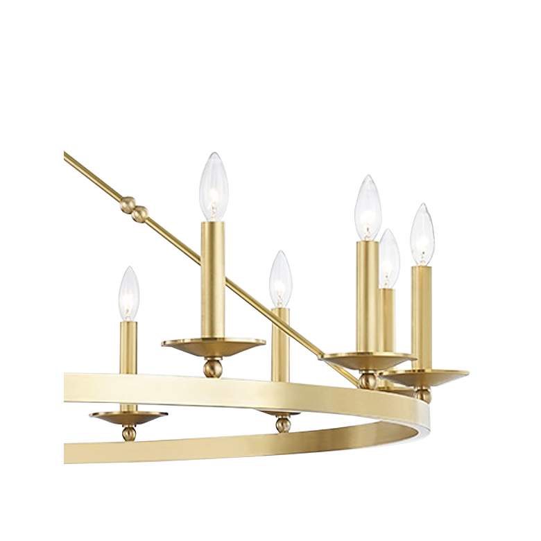 Image 3 Allendale 58" Wide Aged Brass 16-Light Round Chandelier more views