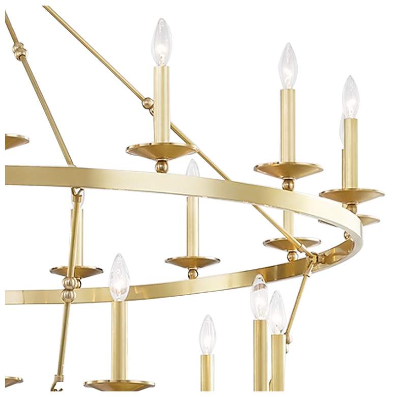 Image 3 Allendale 58" Wide Aged Brass 28-Light 2-Tiered Chandelier more views