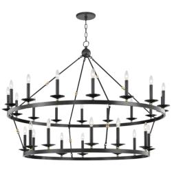 Allendale 58"W Aged Old Bronze 28-Light 2-Tiered Chandelier