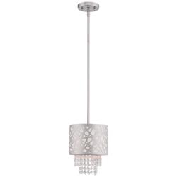 Allendale 8" Wide Polished Nickel and Crystal Mini Pendant