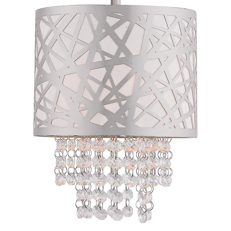 Image 3 Allendale 8" Wide Polished Nickel and Crystal Mini Pendant more views