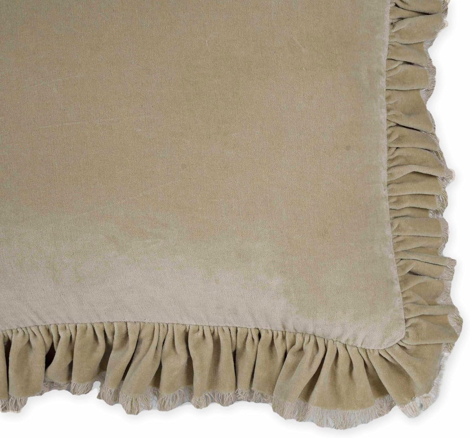 Image 3 Allessia Distressed Beige Velvet 20 1/2" Decorative Pillow more views