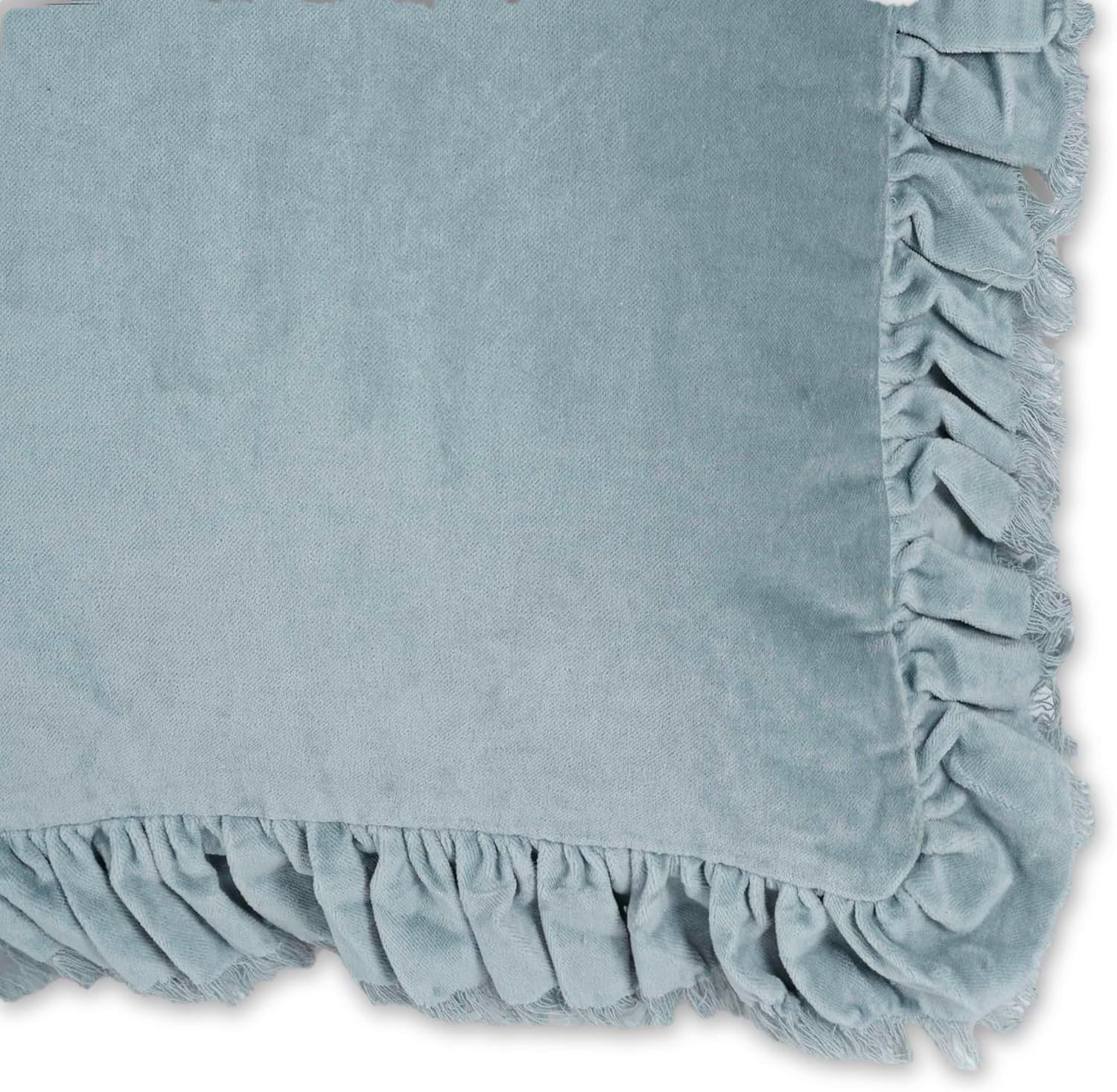 Image 2 Allessia Distressed Blue Velvet 20 1/2" Decorative Pillow more views