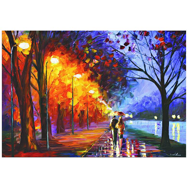 Image 1 Alley by The Lake City Park Sunset 32" High Metal Wall Art