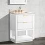 Allie 25"W White with Crema Marfil Marble Single Sink Vanity