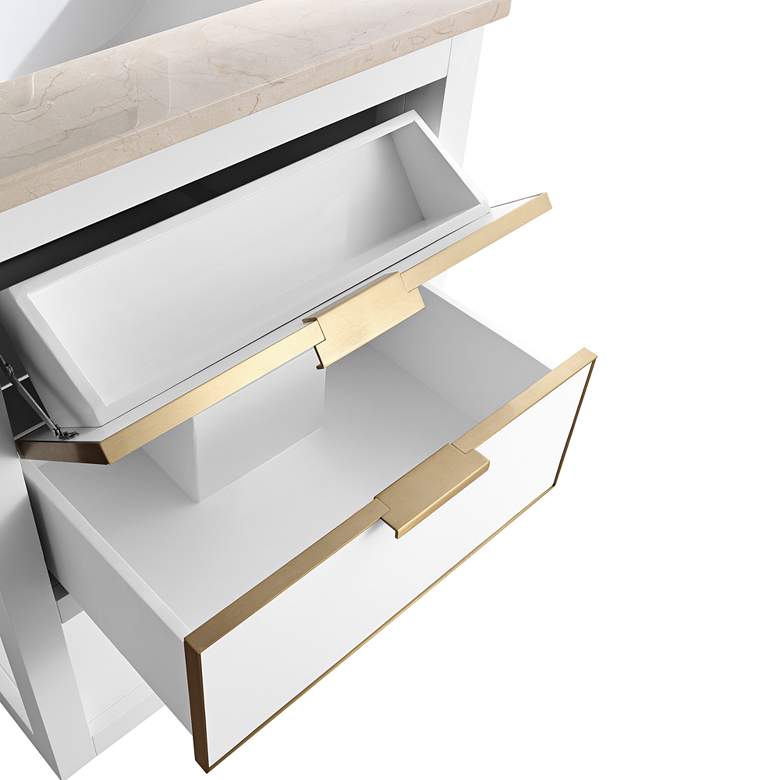 Image 4 Allie 25"W White with Crema Marfil Marble Single Sink Vanity more views