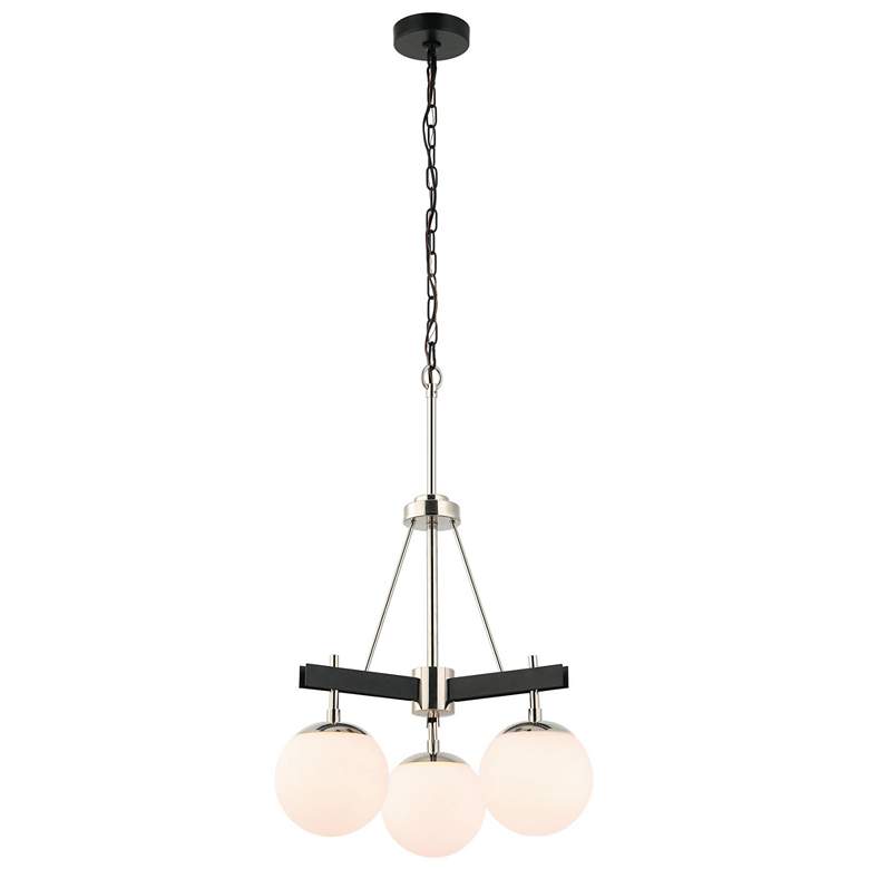 Image 1 Allie 3-Lt Chandelier - Black &#38; Polished Nickel