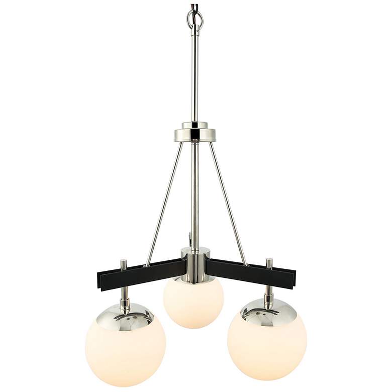 Image 2 Allie 3-Lt Chandelier - Black & Polished Nickel more views