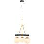 2_Allie 3-Lt Chandelier - Black & Satin Brass more views