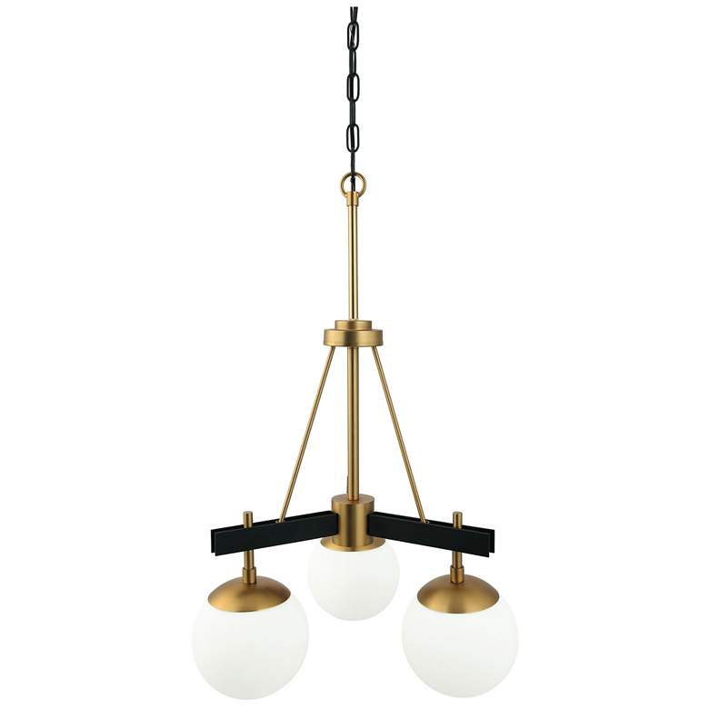 Image 3 Allie 3-Lt Chandelier - Black & Satin Brass more views