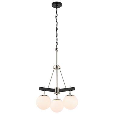 Allie 3-Lt Chandelier - Black & Polished Nickel