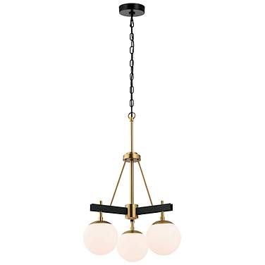 Allie 3-Lt Chandelier - Black & Satin Brass