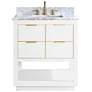 Allie 31" Wide White with Carrara Marble Single Sink Vanity