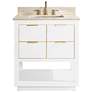 Allie 31"W White with Crema Marfil Marble Single Sink Vanity