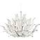 Allie Chrome 30" Wide Frosted Glass Leaf Chandelier