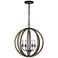Allier 20 1/2" Wide Antique Forged Iron 4-Light Pendant