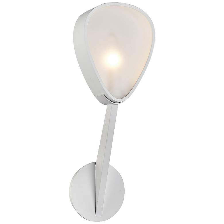 Image 1 Allisio 18 inchH Textured White and Polished Chrome Wall Sconce