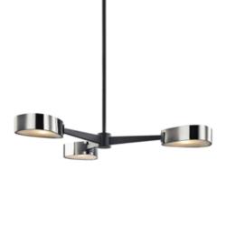 Allisio 35 1/2" Wide Black and Chrome 3-Light Pendant Light