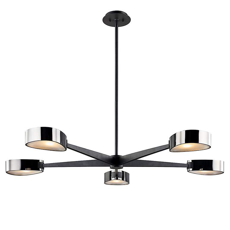 Image 3 Allisio 49" Wide Black and Chrome 5-Light Pendant Light more views