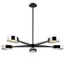 3_Allisio 49" Wide Black and Chrome 5-Light Pendant Light more views