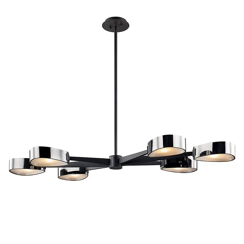 Image 3 Allisio 49"W Black and Chrome 6-Light Island Pendant Light more views