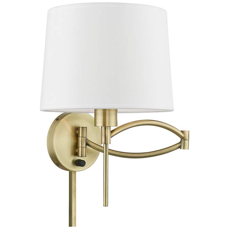 Image 2 Allison Antique Brass Swing Arm Wall Lamp