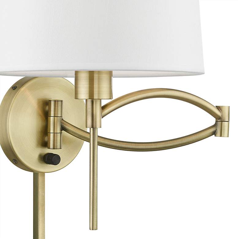 Image 3 Allison Antique Brass Swing Arm Wall Lamp more views