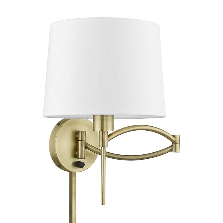 Image 4 Allison Antique Brass Swing Arm Wall Lamp more views
