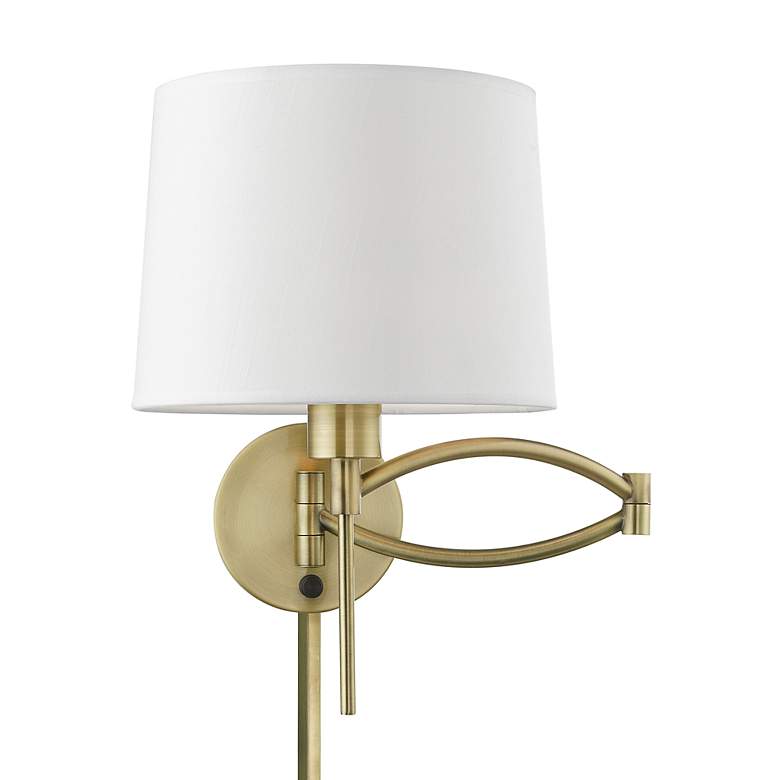 Image 5 Allison Antique Brass Swing Arm Wall Lamp more views