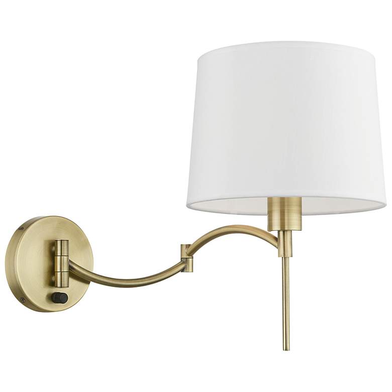 Image 6 Allison Antique Brass Swing Arm Wall Lamp more views