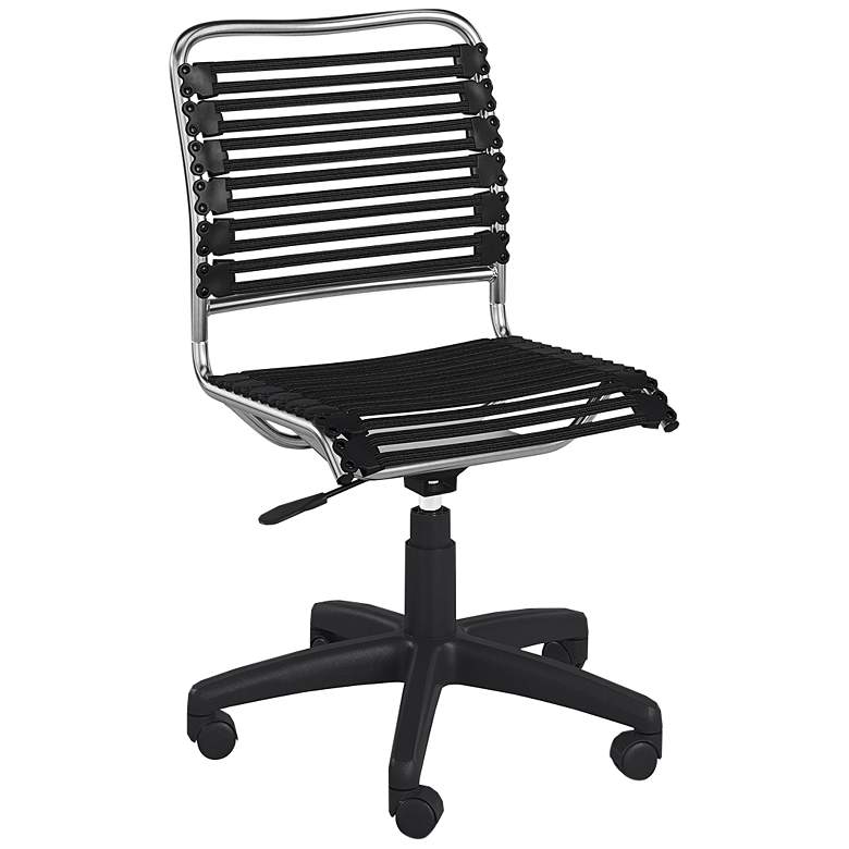 Image 2 Allison Black and Aluminum Swivel Low Back Office Chair