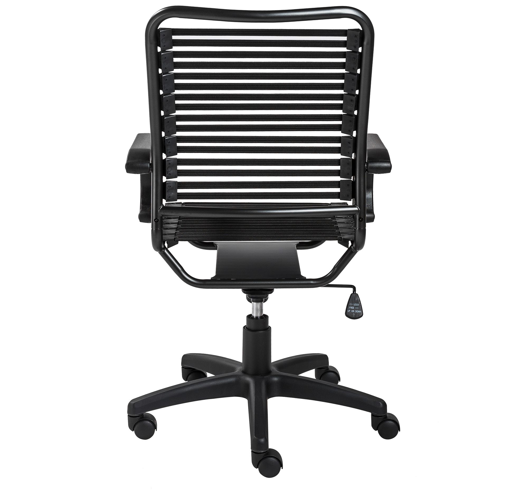 Allison Black and Steel Swivel High Back Office Chair