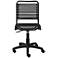Allison Black and Steel Swivel Low Back Office Chair