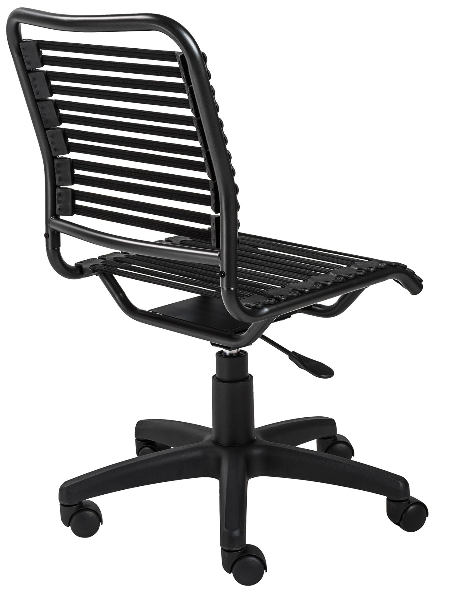 Allison Black and Steel Swivel Low Back Office Chair
