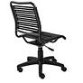 Allison Black and Steel Swivel Low Back Office Chair
