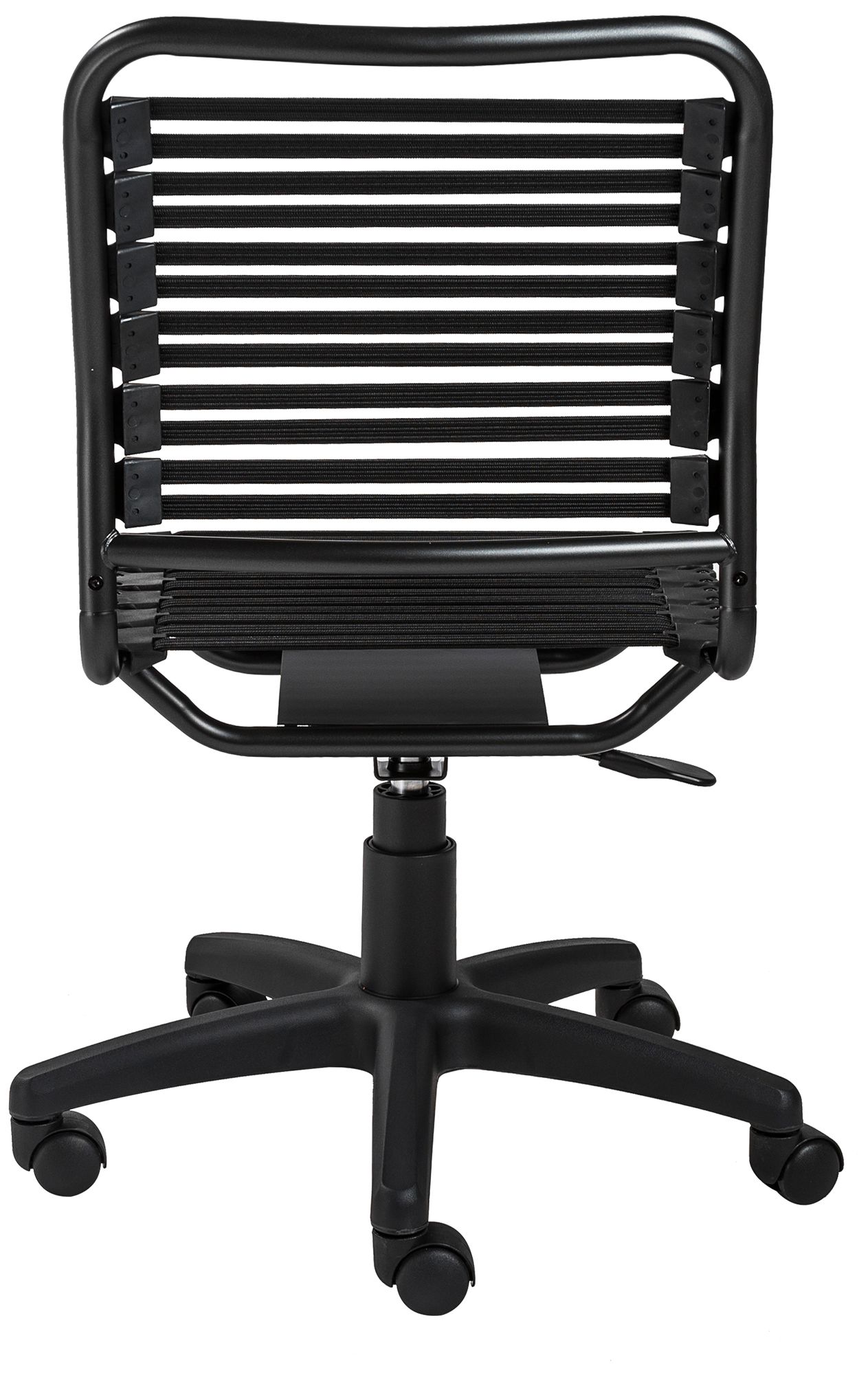 Allison Black and Steel Swivel Low Back Office Chair
