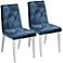 Allison Blue Velvet Dining Chairs Set of 2