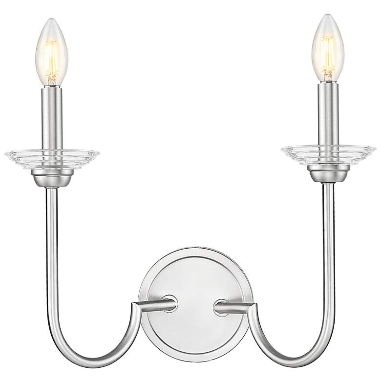 Image 4 Allistair by Z-Lite Brushed Nickel 2 Light Wall Sconce more views