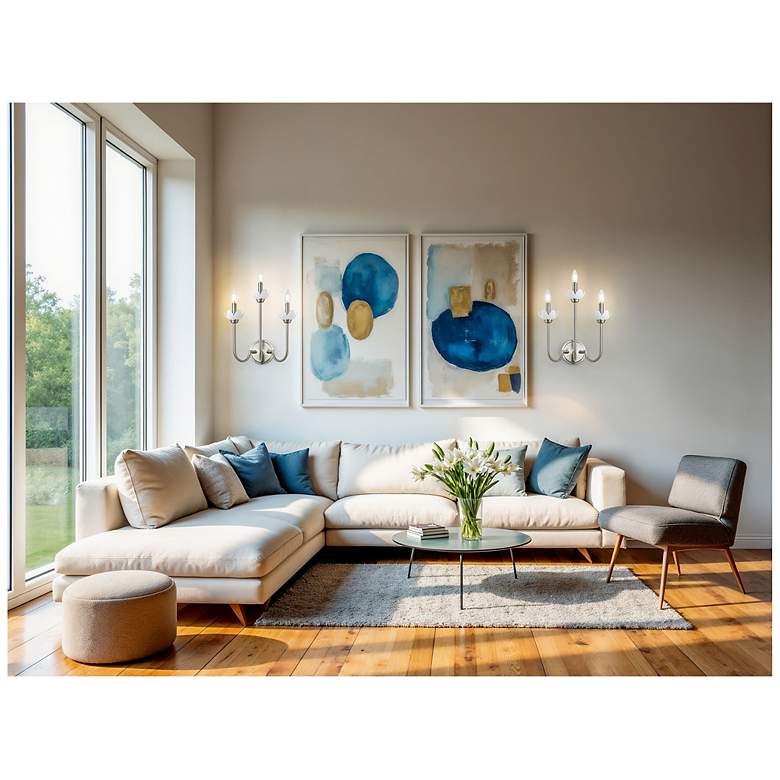 Image 2 Allistair by Z-Lite Brushed Nickel 3 Light Wall Sconce more views