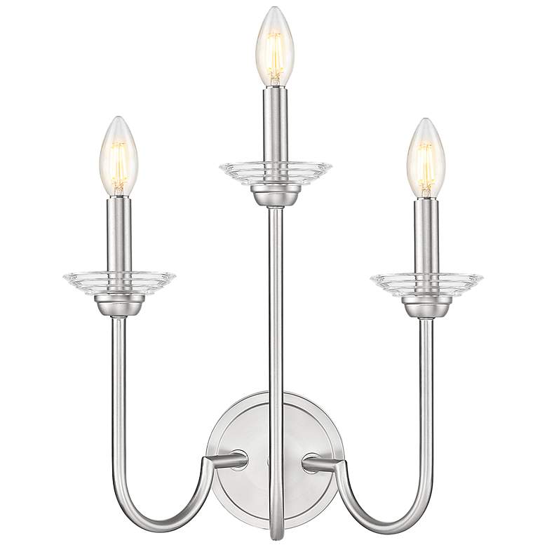 Image 4 Allistair by Z-Lite Brushed Nickel 3 Light Wall Sconce more views