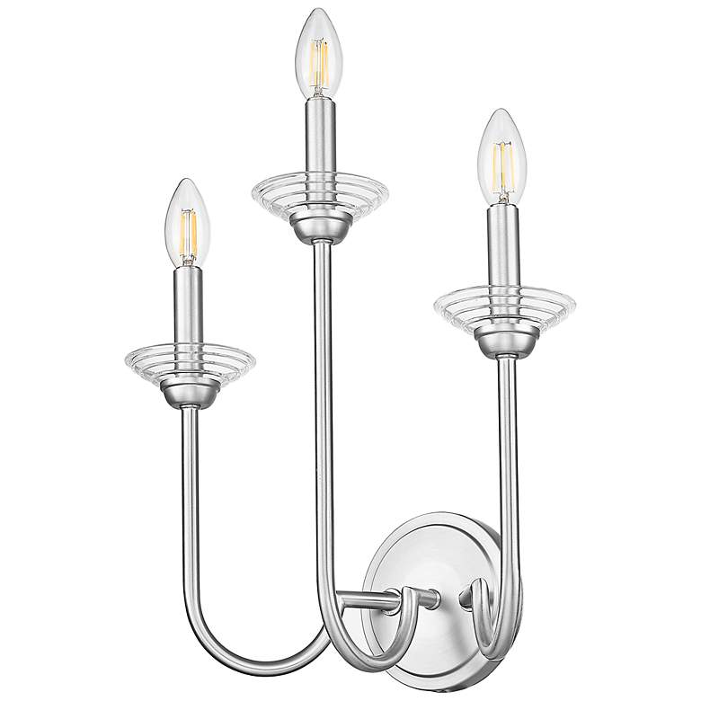Image 7 Allistair by Z-Lite Brushed Nickel 3 Light Wall Sconce more views