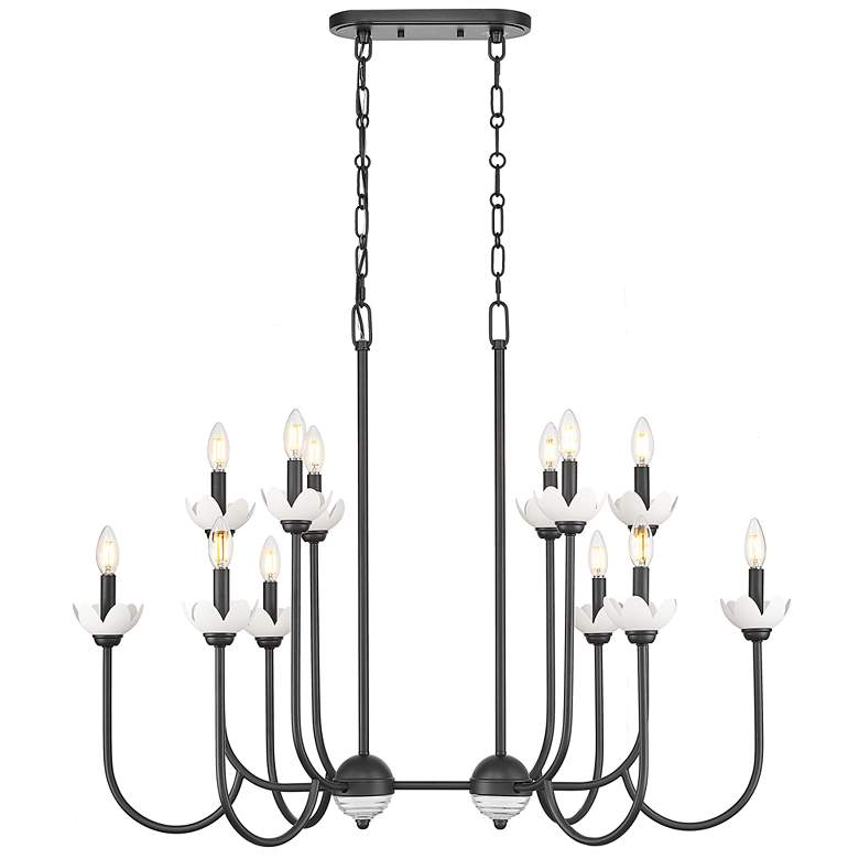 Image 1 Allistair by Z-Lite Matte Black 12 Light Linear Chandelier