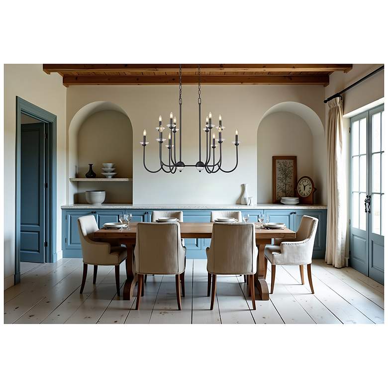 Image 2 Allistair by Z-Lite Matte Black 12 Light Linear Chandelier more views