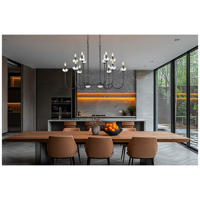 Image 3 Allistair by Z-Lite Matte Black 12 Light Linear Chandelier more views