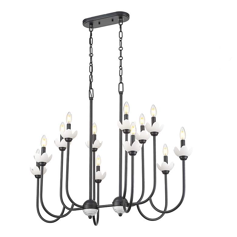 Image 4 Allistair by Z-Lite Matte Black 12 Light Linear Chandelier more views