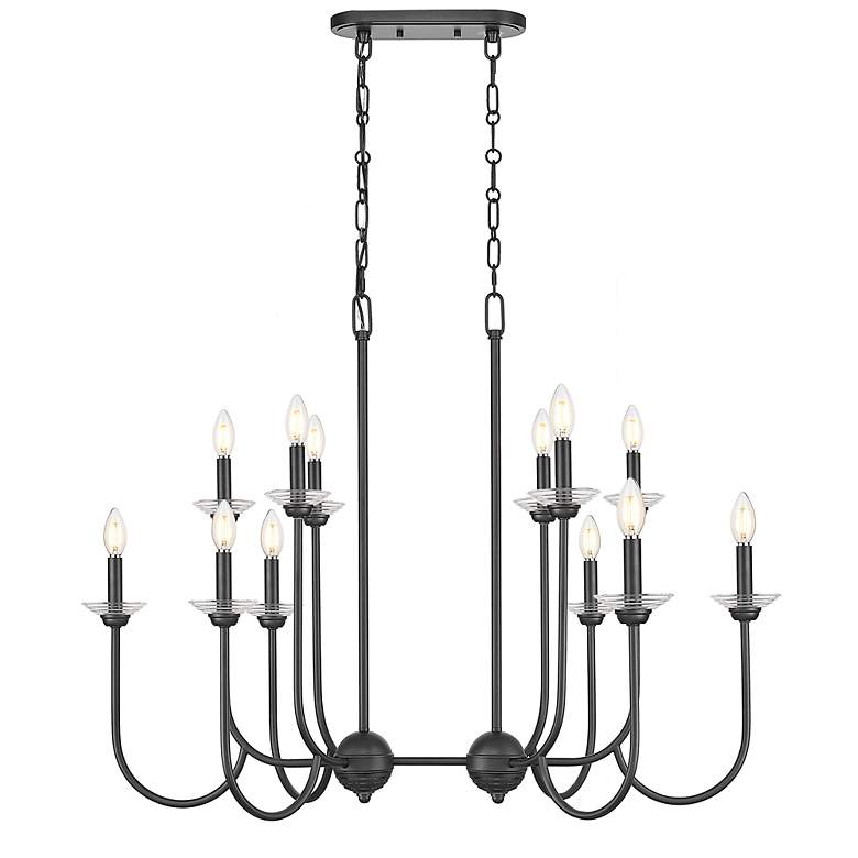 Image 5 Allistair by Z-Lite Matte Black 12 Light Linear Chandelier more views