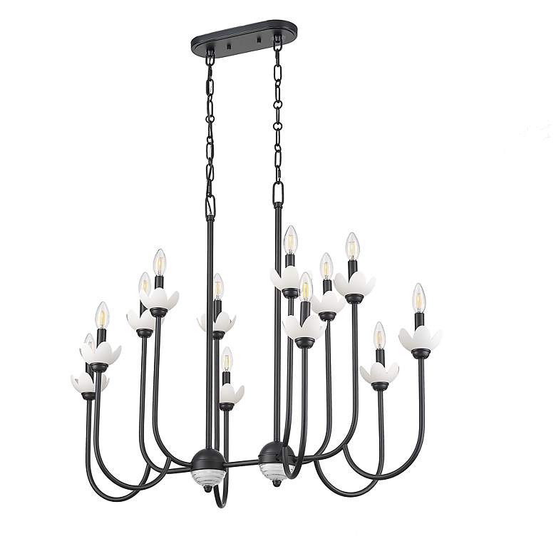 Image 7 Allistair by Z-Lite Matte Black 12 Light Linear Chandelier more views