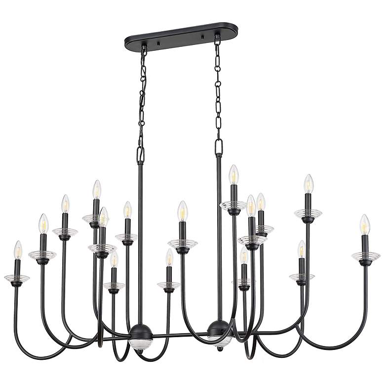 Image 7 Allistair by Z-Lite Matte Black 16 Light Linear Chandelier more views