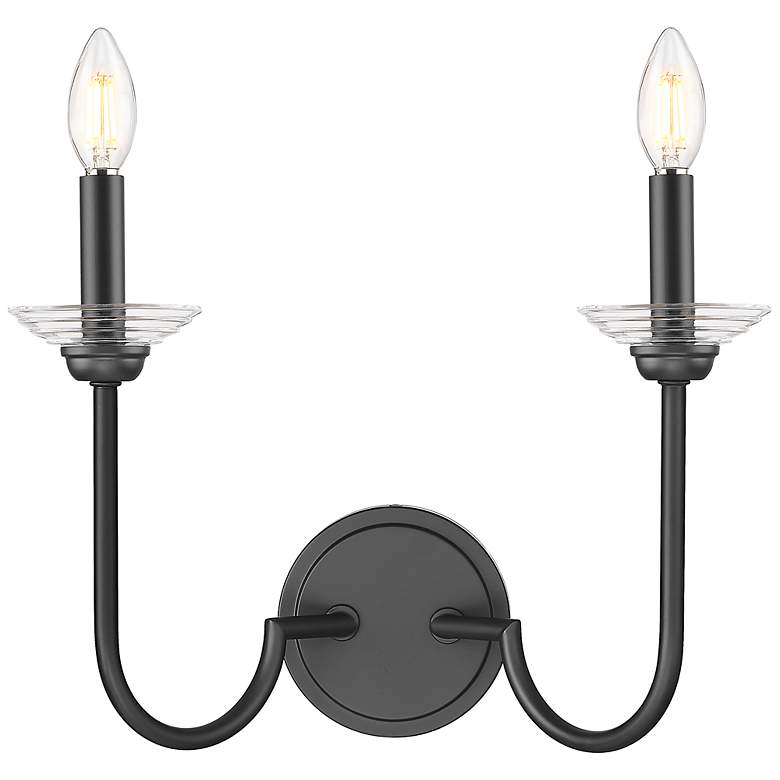 Image 4 Allistair by Z-Lite Matte Black 2 Light Wall Sconce more views