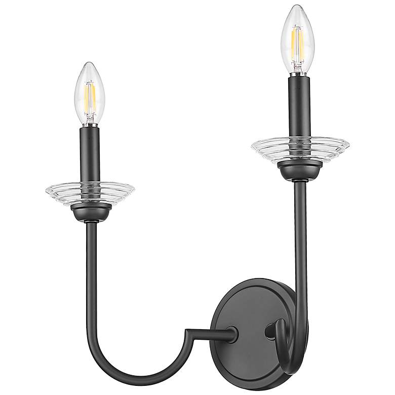 Image 7 Allistair by Z-Lite Matte Black 2 Light Wall Sconce more views
